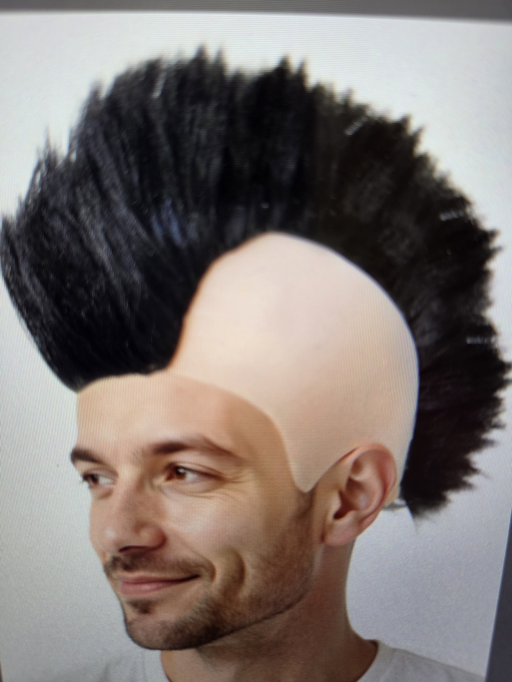 Men's Black Mohawk Hairpiece - Sleek Edgy Style